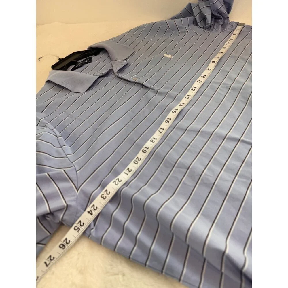 Polo Golf Ralph Lauren Men's Size  XL Classic Fit Striped Light Blue Polo Shirt